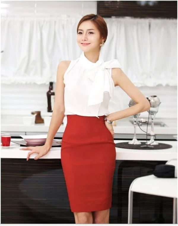 Professional Women's Suit Skirt High Waist Midi Skirt Office Lady Fashion Summer   Color Commute OL Style H-Shape