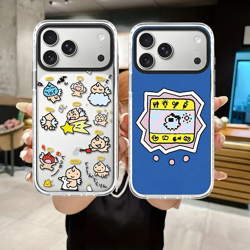 Cartoon Angel Baby Lovely White Border Magnetic Phone Case Cover for IPhone 13 14 15 16 17 Pro Max Case for IPhone Air