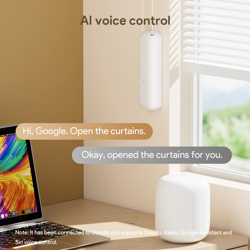 Tuya Roller Blind Robot قابل لإعادة الشحن ستارة أوتوماتيكية مزودة بمحرك فتاحة مصراع تدعم Alexa Google Assistant Siri التحكم الصوتي