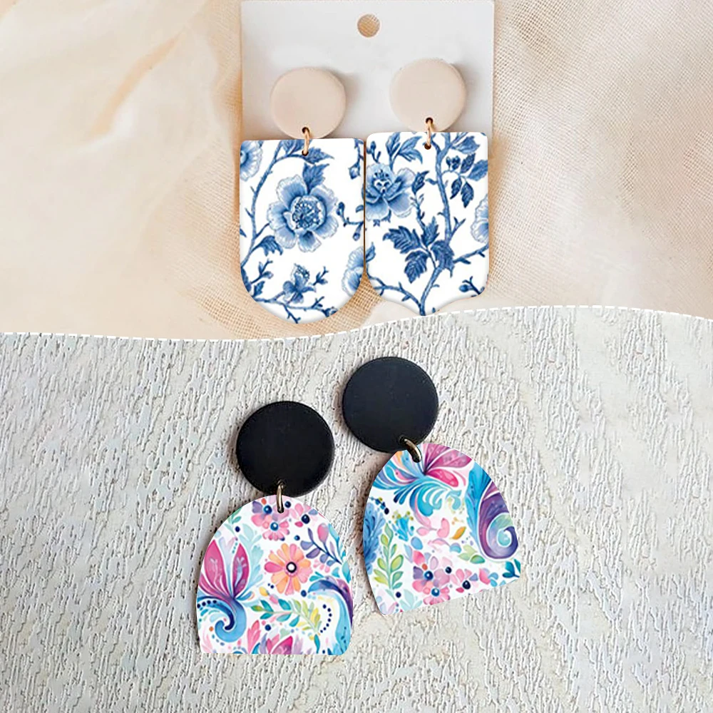 Sunflower Plants Butterfly Colored Pattern Polymer Clay Transfer Paper Disposable Stickers Printing Paper Earrings Making Decal