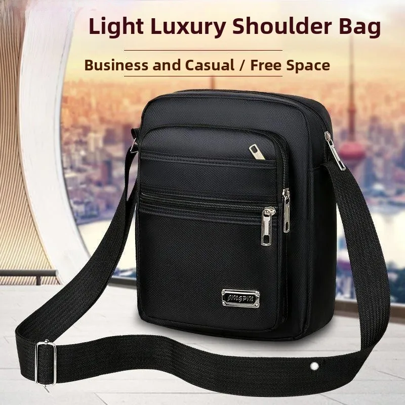 

Oxford Cloth Canvas Crossbody Bag Men's Casual Business Shoulder Bag Small Backpack Fly Blue Valley Brand Nylon Interior