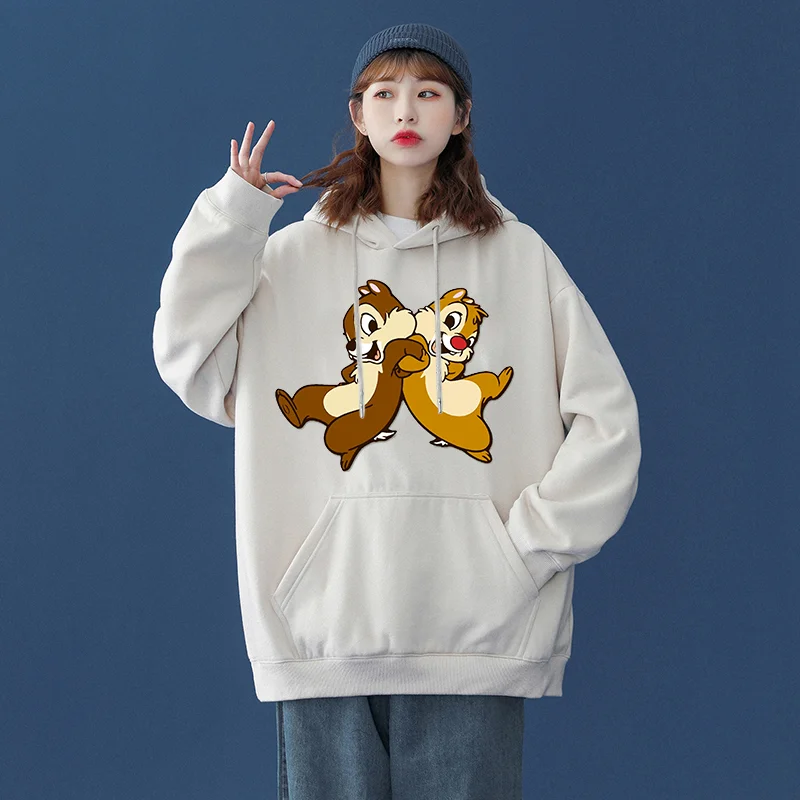 

Disney Chip and Dale Men Women Hoodies Casual Hip Hop Streetwear Long Sleeves Sweatshirts Boys Girls Autumn Tops Coats