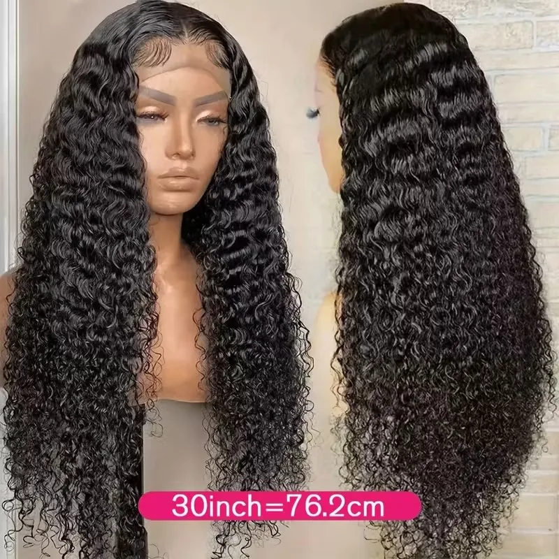 13x6 موجة عميقة الدانتيل الجبهة الباروكات شعر الإنسان 200 الكثافة قبل قطعها شعر مستعار مجعد عميق شعر بشري لعذراء الدانتيل الجبهة الباروكات #2