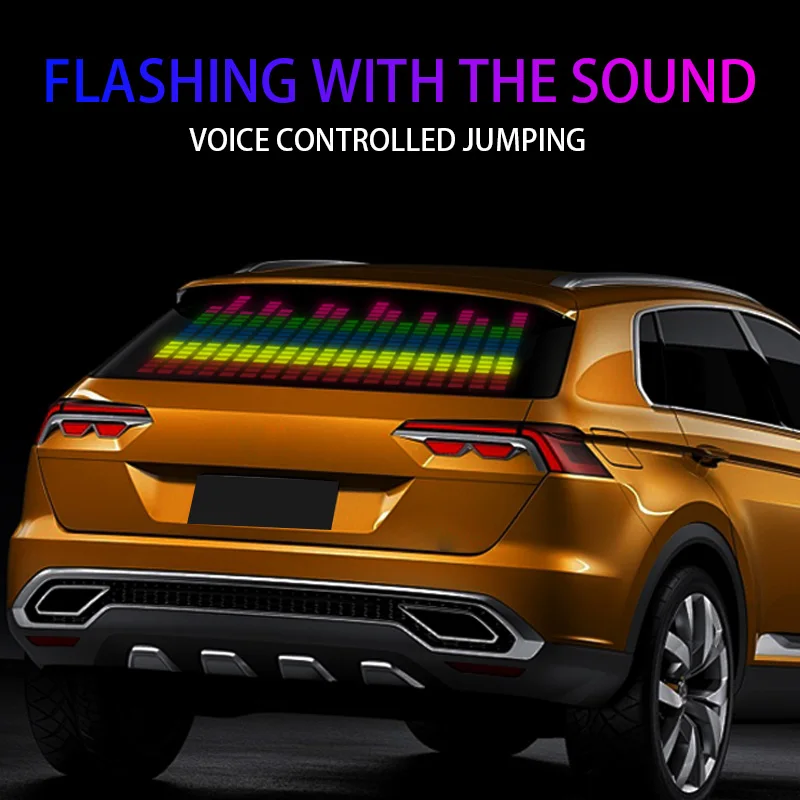 Car Music Rhythm Lamp LED Sound Activated Equalizer Music Flash With EL Control Rhythm Lamp Box Light Styling Flash Light