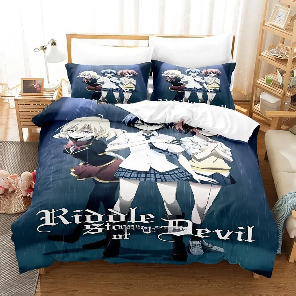 Riddle story of devil Bedding Set Single Twin Full Queen King Size Bed Set Adult Kid Bedroom Duvetcover Sets Anime Bed Sheet Set