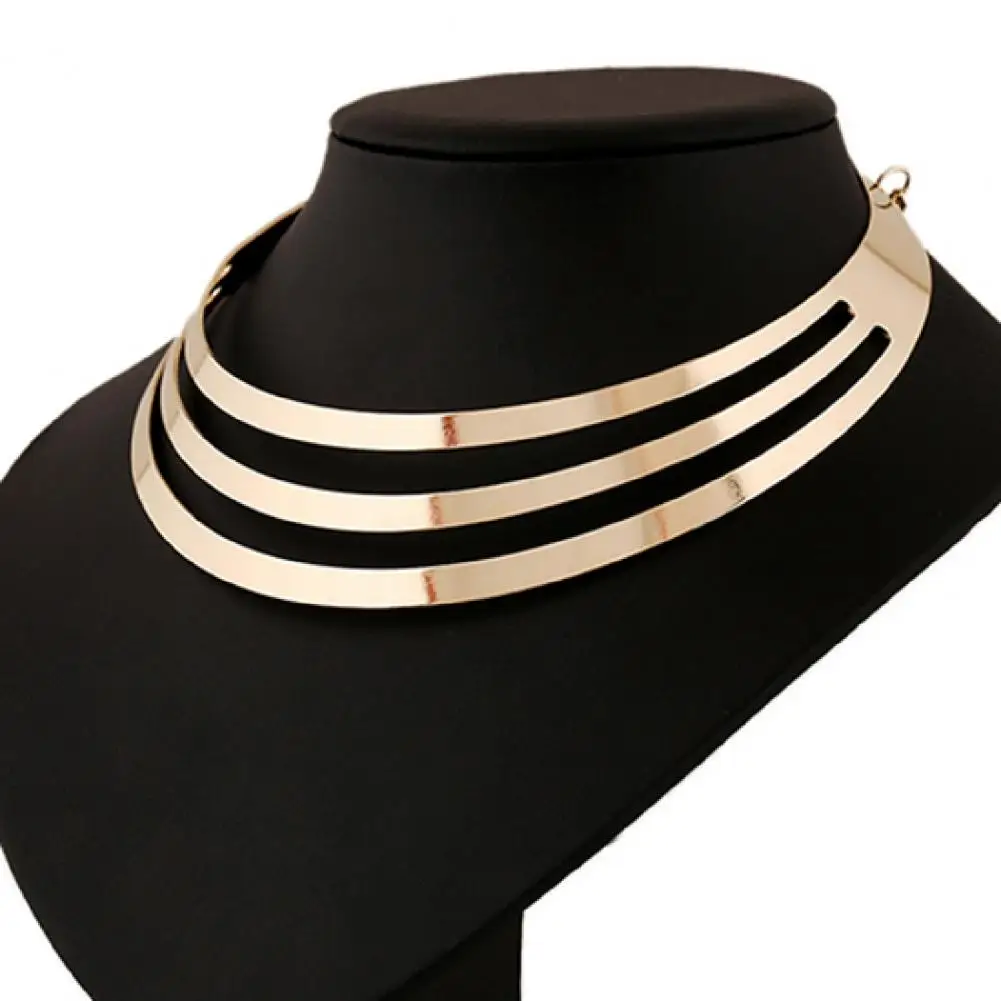 Layered Necklace For Women Unique Design Waterproof Alloy Exaggerated Layered Necklace for Wedding Jewelry Gifts