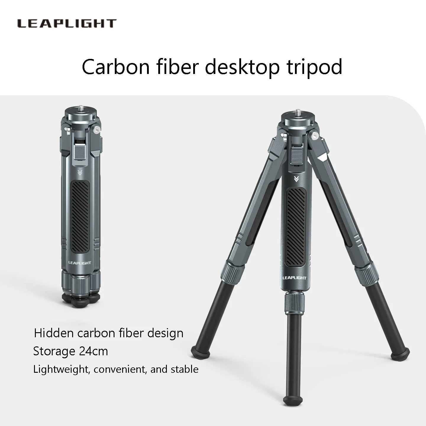 Image of LEAPLIGHT Teleskopisches Kohlefaser-Kamerastativ Desktop-Stativ 1/4 Kugelkopf für DJI Ronin RS4 MINI Gimbal DSLR-Kamera Video VLOG