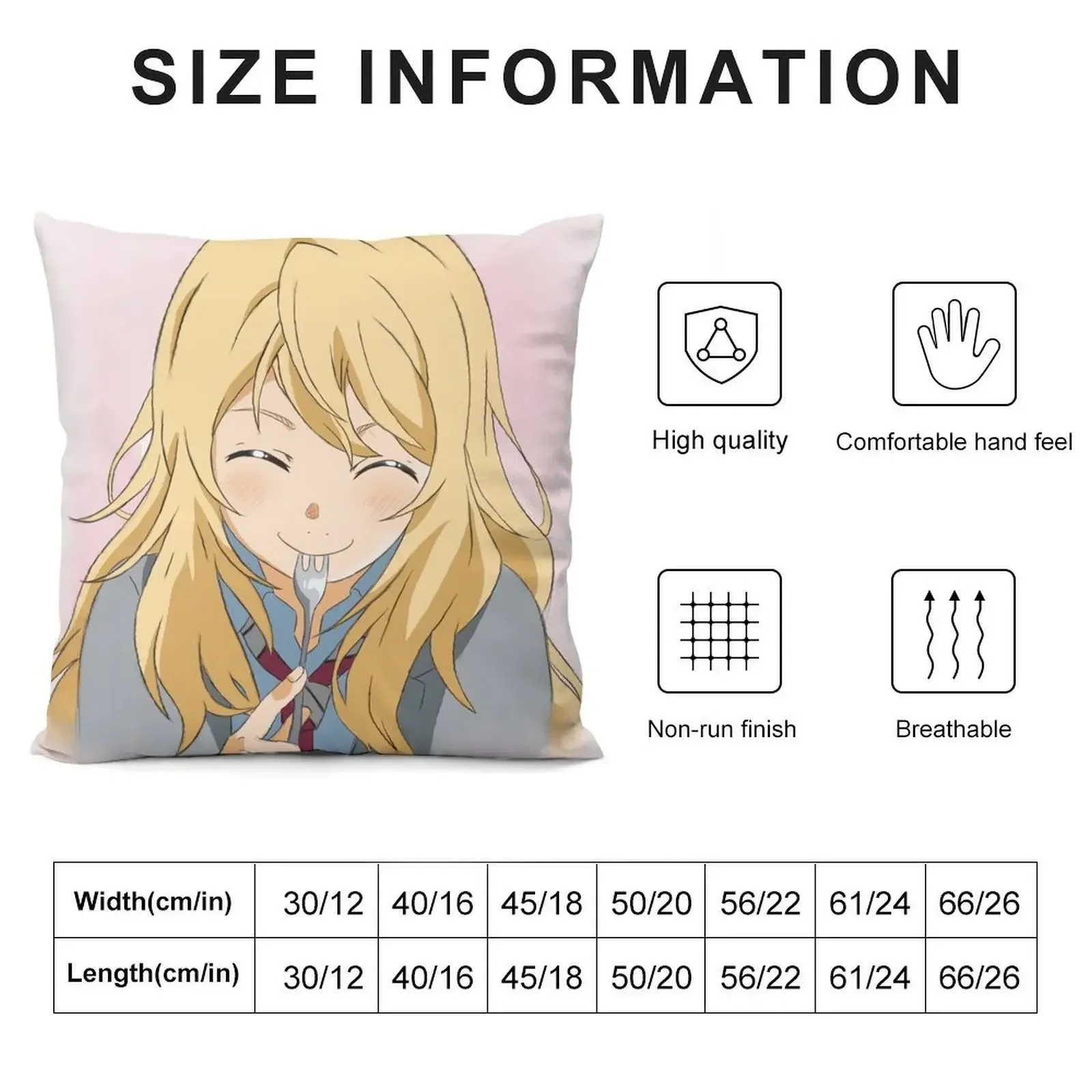 Kaori Miyazono Throw Pillow Cushions ornamental pillows christmas supplies Cushions Cover pillow