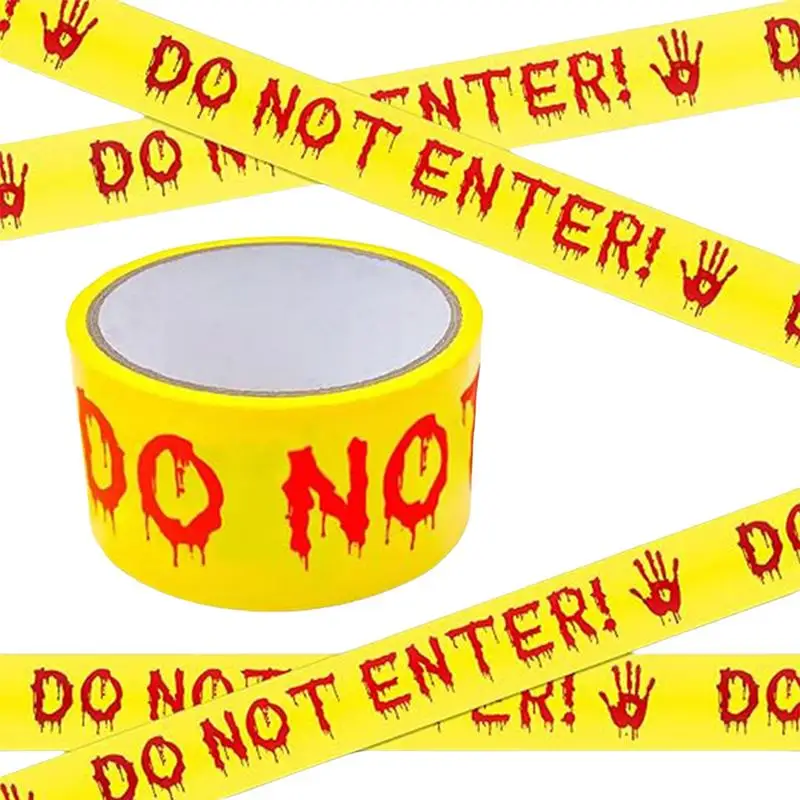 Halloween Caution Tape 1.77inch X 82ft Do Not Enter Tape Roll Halloween Caution Decoration Halloween Zombie Caution Tape For
