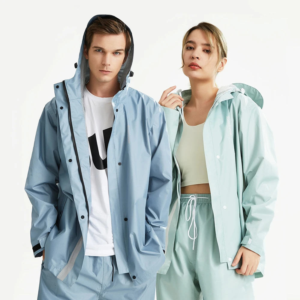 

Отдельный дождевик для взрослых, мотоциклетный водонепроницаемый костюм для езды на велосипеде, комплект из 2-слойной дождевой куртки и брюк для всего тела