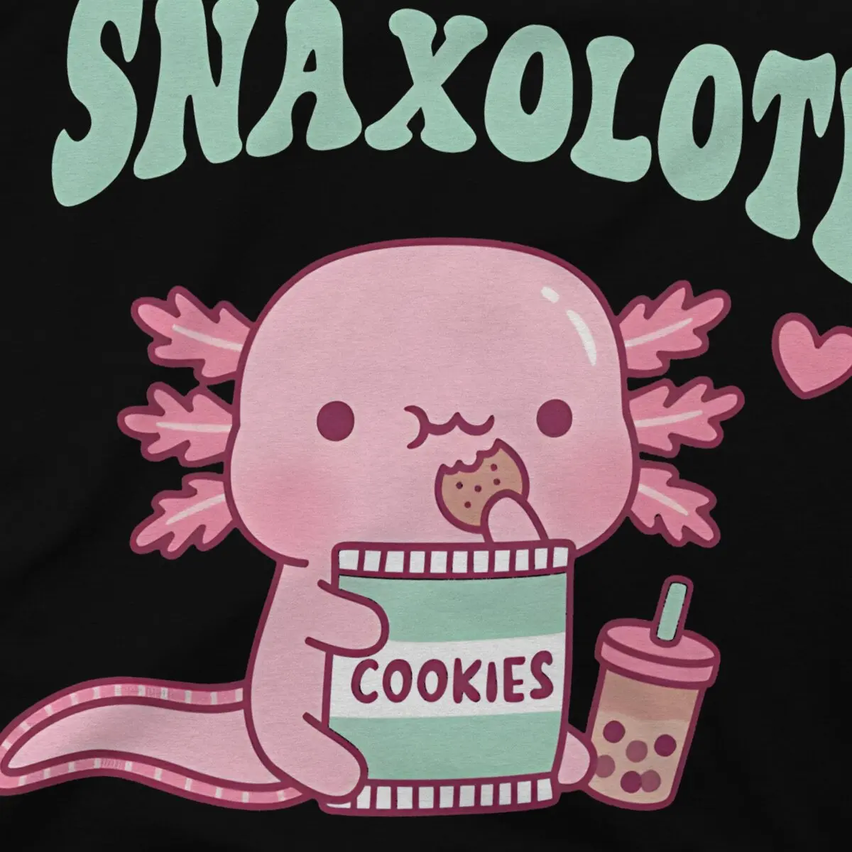 Axolotl Snaxolotl Snack A Lotl Like T Shirt Vintage Teenager Graphic High Quality Tshirt Loose Crewneck Streetwear