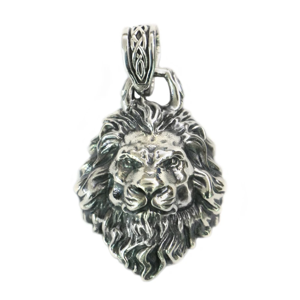 

Huge 925 Sterling Silver King of Lion Pendant Biker Rock Punk Jewelry TA195