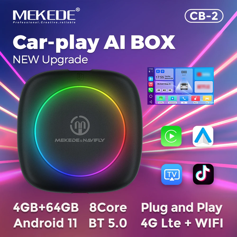 MEKEDE for OEM Car Multimedia Wireless CarPlay Android Auto New Upgrade Android Smart Video Streaming Box 4G LTE TF Ai Box