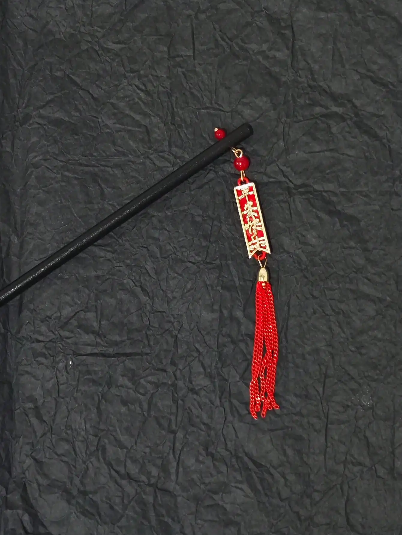 عصي شعر خشبية بشرابة حمراء للنساء والفتيات ، إكسسوارات شعر للحفلات ، موضة ، 1 * * * #4