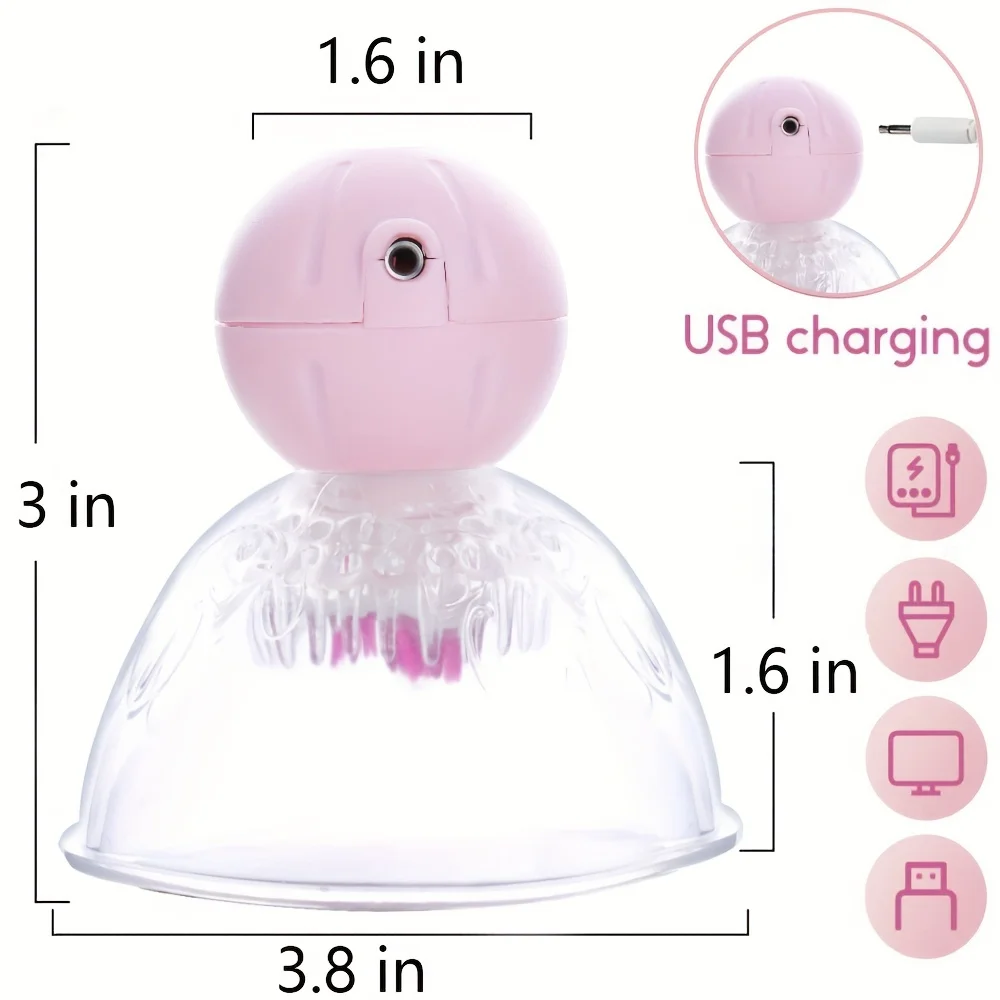 Nipple Massager Sucker with 12 Vibration and Rotation Modes BDSM Adult Masturbation Sex Play Toys for Women and Couples Pleasure