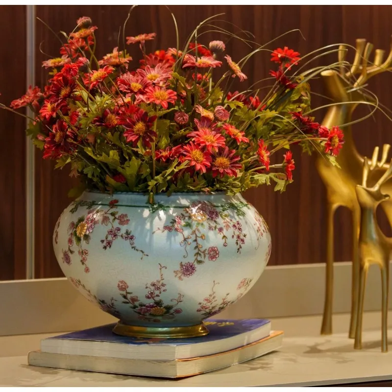 Light luxury high-end home living room flower arrangement antique art bonsai C5859