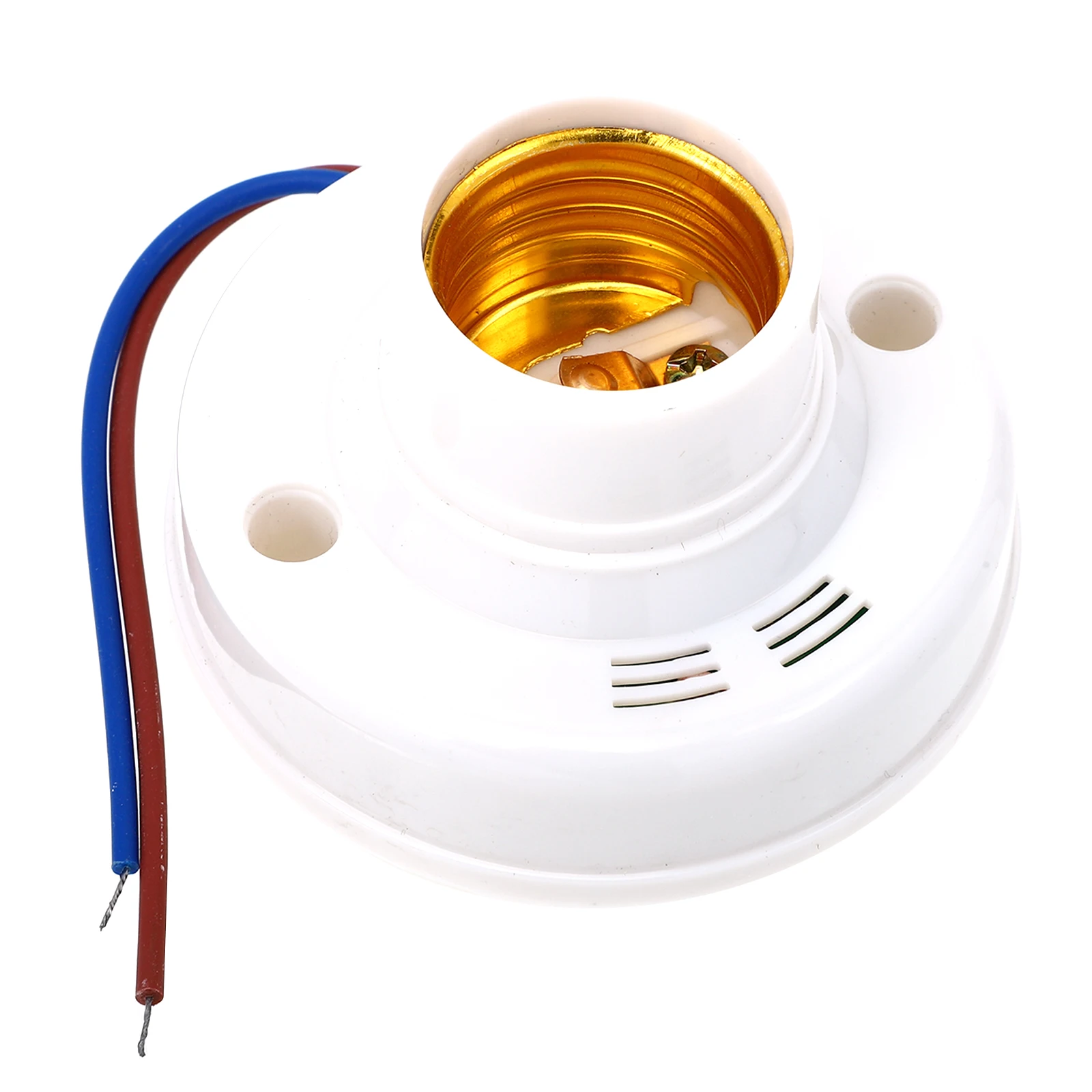 

2Pcs Lamp Holder Sturdy E27 Light Socket Auto on Off Voice Sensor Light Base Lamp Holder