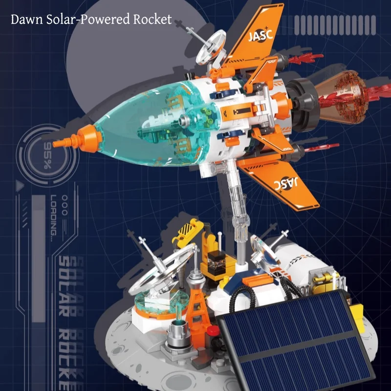 جاكي تجميع اللبنات الفجر الشمسية التحقيق سيارة صاروخ محطة الفضاء سلسلة نماذج لعبة تحصيل الحلي هدايا عيد الميلاد #3
