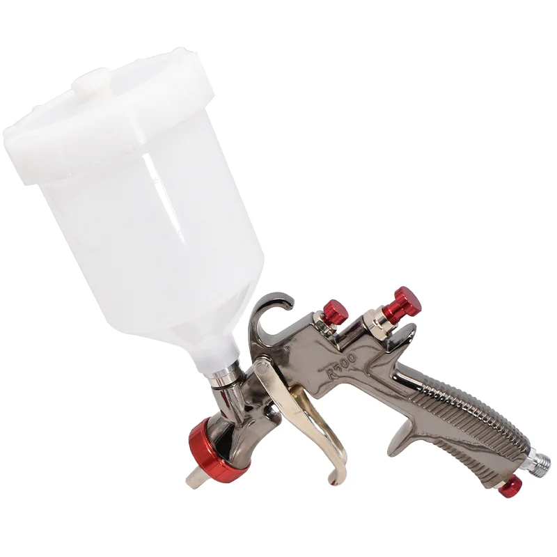 New R500 Spray Gun 600cc Paint LVLP 1.3mm Spray Gun 1.3/1.5/1.7/2.0MM Nozzle Needle and Nozzle Cap Set Spray Gun Tools for Cars