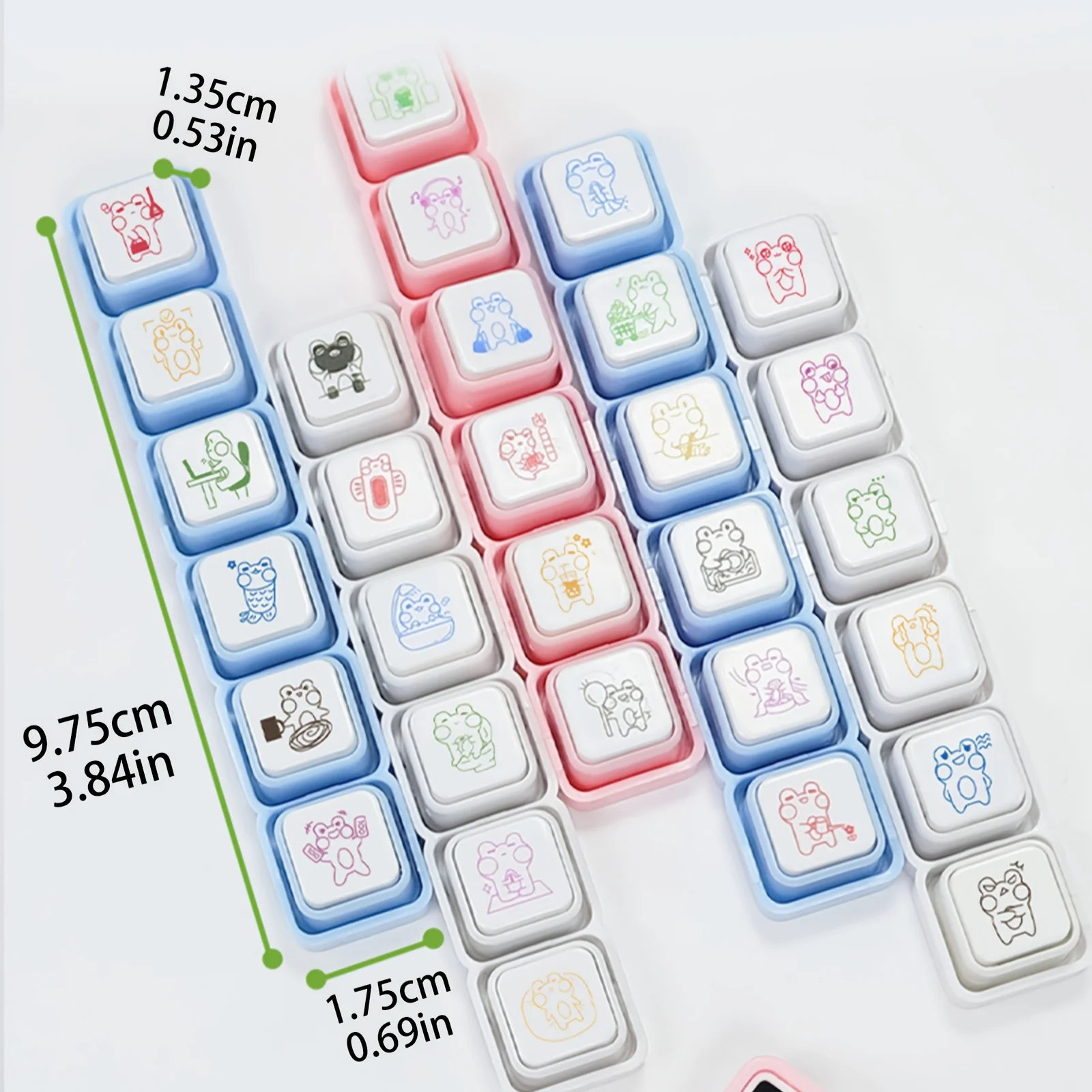 A box of 6, Frog series six seal photosensitive handheld account cute cartoon clock in DIY seal