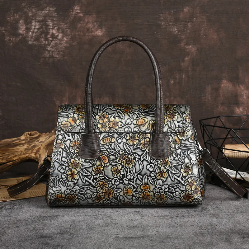 Fashion Genuine Leather Women's Handbag Vintage Cow Leather Shoulder Crossbody Bag Luxuy Female Tote Bag