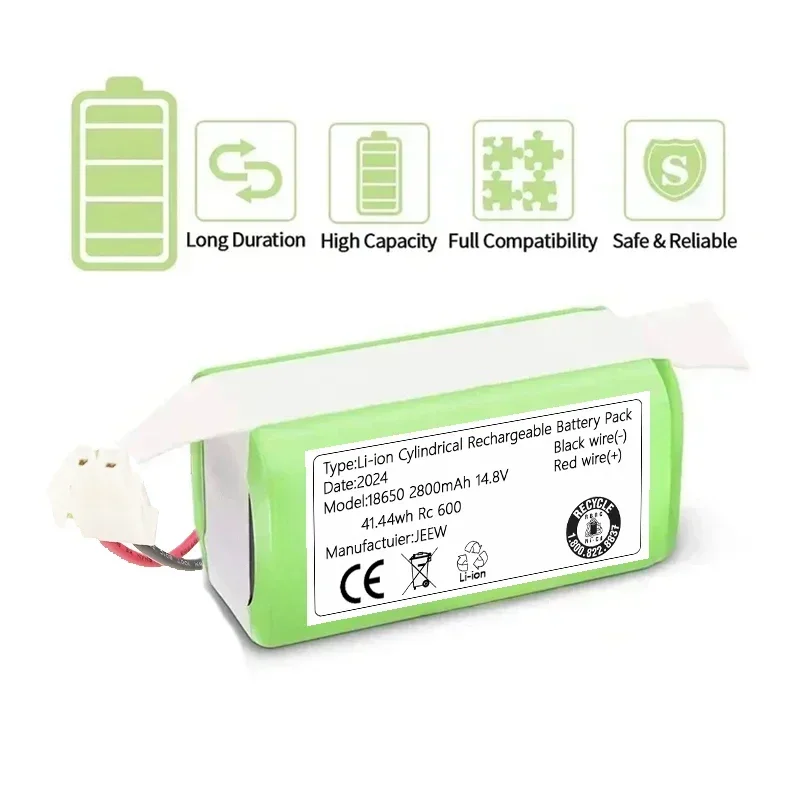 4S1P 14,4 V, batterie Lithium-ion Rechargeable, 2800 mAh ~ 12800 mAh, adaptée aux aspirateurs et aux aspirateurs robots Li-ion
