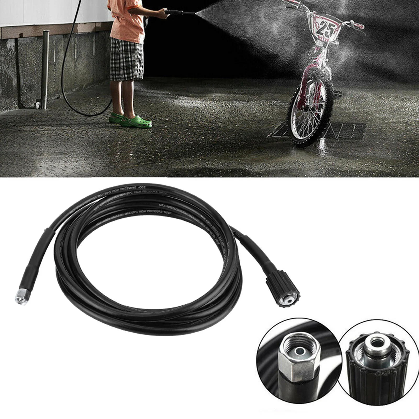 5800PSI High Pressure M14 X M22 Jet Washer Hose Tube Replacement for Karcher  K3 6M Car Cleaning Hose Flexible Washer Hose