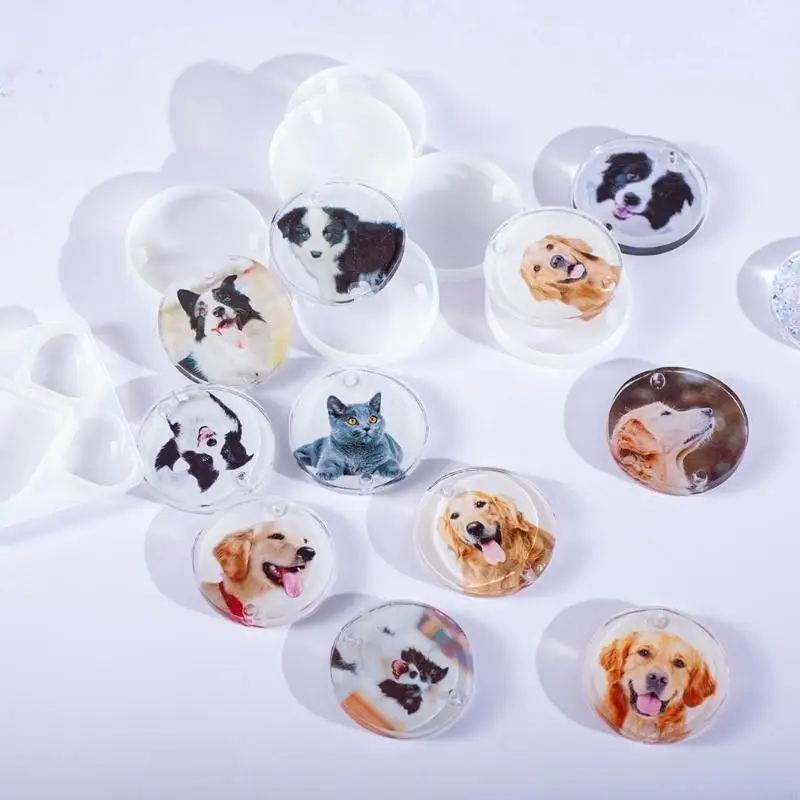 

77HE Heart Shaped Carousel Resin Mold Heart Charm Rotating Music-Box Mold Set DIY Art