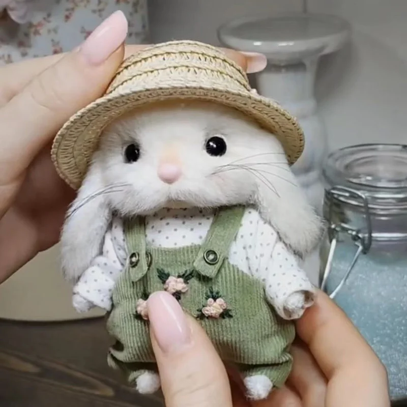 

Handmade Cute Little Rabbit 14cm Festive Gift Plush Toy Rabbit Gardener