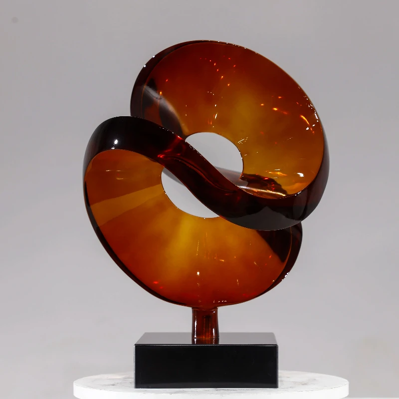Jingyue transparent resin modern artificial elegant decoration handmade hotel home villa decoration sculpture