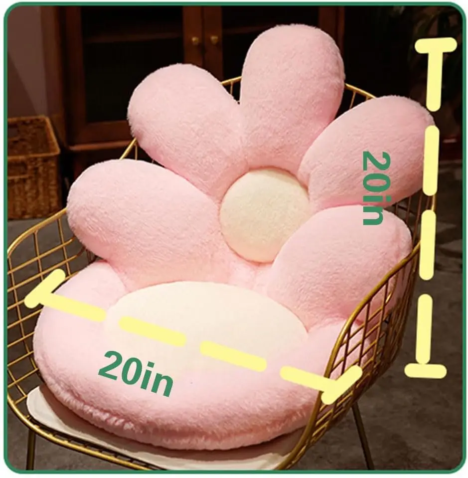 Flower Shape Seat Cushion Cute Non-Slip Chair Cushion Lazy Sofa Office Floor Pillow Soft Chair Cushion for Room Bedroom Decor