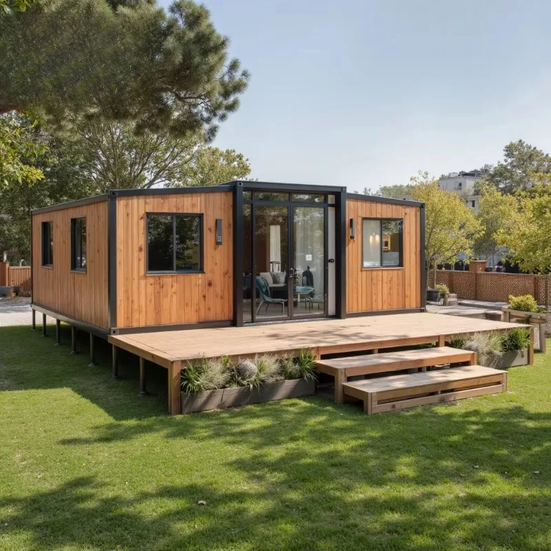 Expandable Foldable Prefab House Adjustable Support Legs Full Sealed Waterproof Galvanized Frame Weather Resistant Modular Home