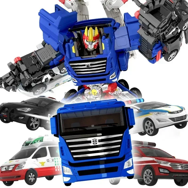 In Stock 5 in 1 Hello Carbot Penta Storm Model Transformation Robot Toy Transforming Police Car Toy Children's Gift Ready