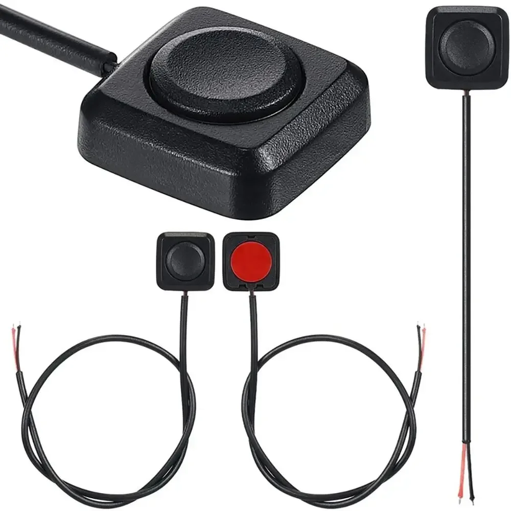 Momentaner Drucktastenschalter EIN/AUS, 12 V/24 V, oberflächenmontierter Mini-runder schwarzer Knopf für Hupe, Türklingel, temporäre Steuerung – Detail 4