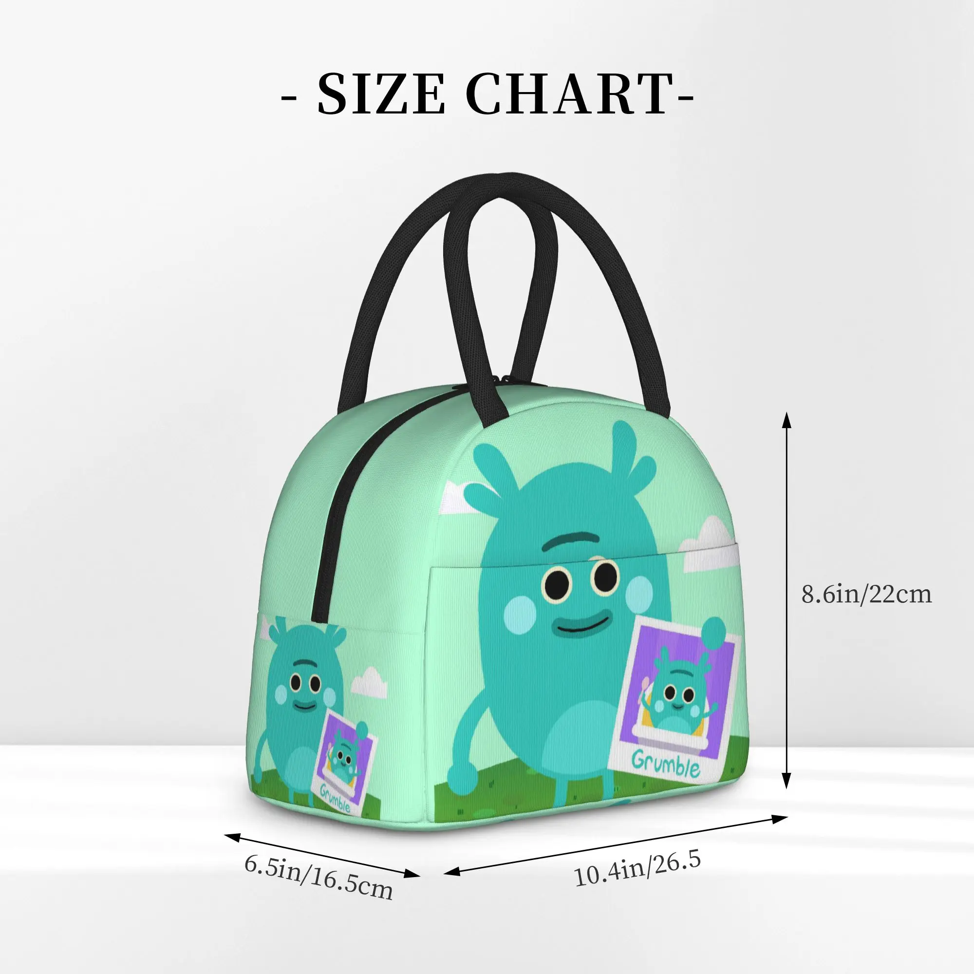 Bumbles Educational Cartoon Nums Tote Insulated Lunch Bag Grumble Portable Food Bag Reusable Cooler Thermal For Travel Bento Box