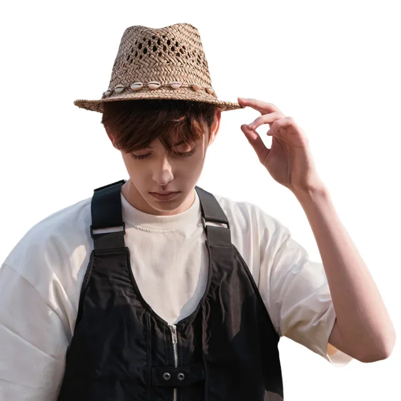 

2025 Men's Panama Straw Hat | British Retro Style | UV Protection Jazz Sun Hat