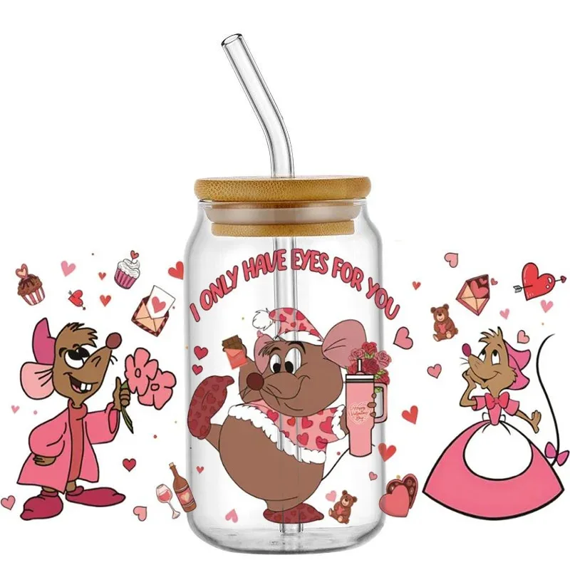 

Cute Mouse UV DTF Cup Sticker for 16oz Libbey Decal DIY Washable Mug UV DTF Transfer Sticker 3D Cartoon Mouse Wholesale