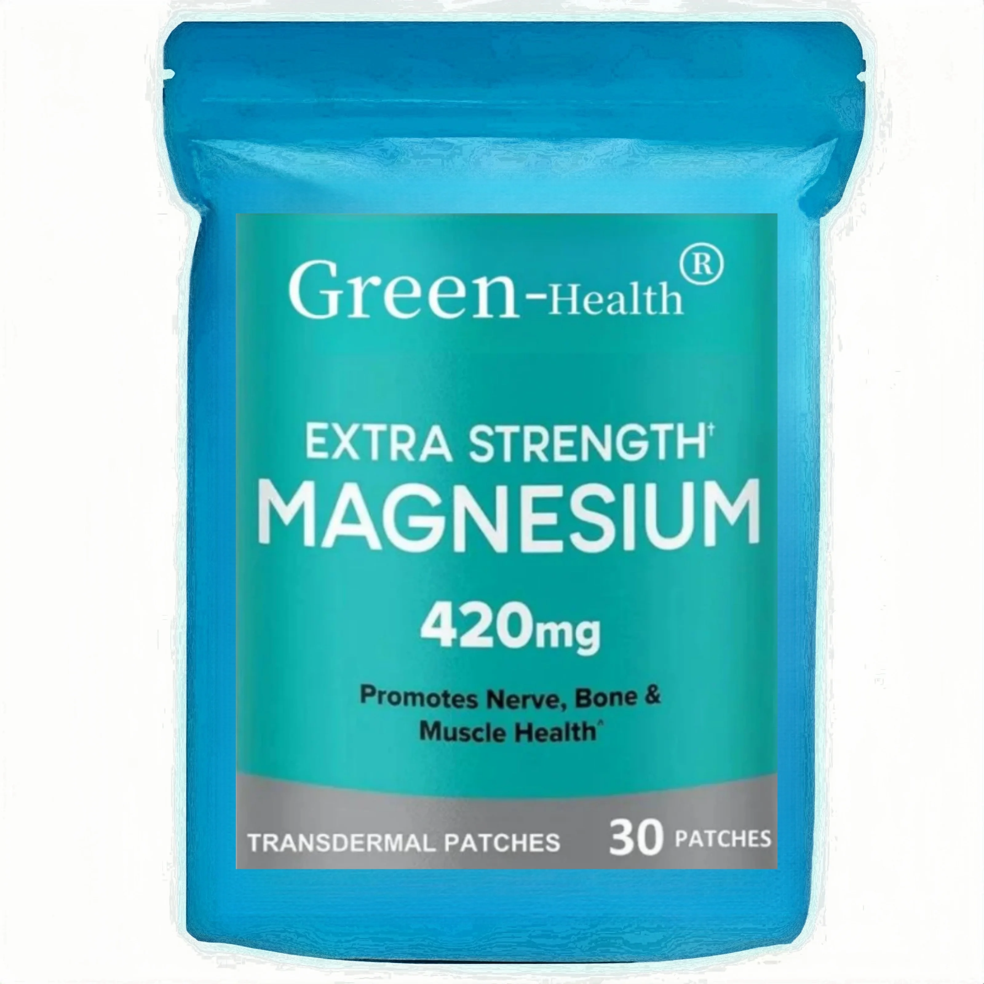 Magnesium Transdermal Patches Extra Strength, Bone and Muscle Health-30 Patches One Month Supply