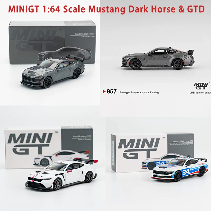 MINIGT 1:64 Scale Mustang Dark Horse & GTD Alloy Car Model Classic Collection Decoration Holiday Gift Static Display