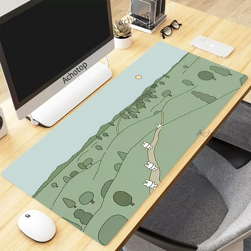 Kawaii pflanze mauspad anime großes büro zubehör deskpad pc computer tastatur niedliche schreibtisch matte xxl mause mouse pad 90x40 teppich