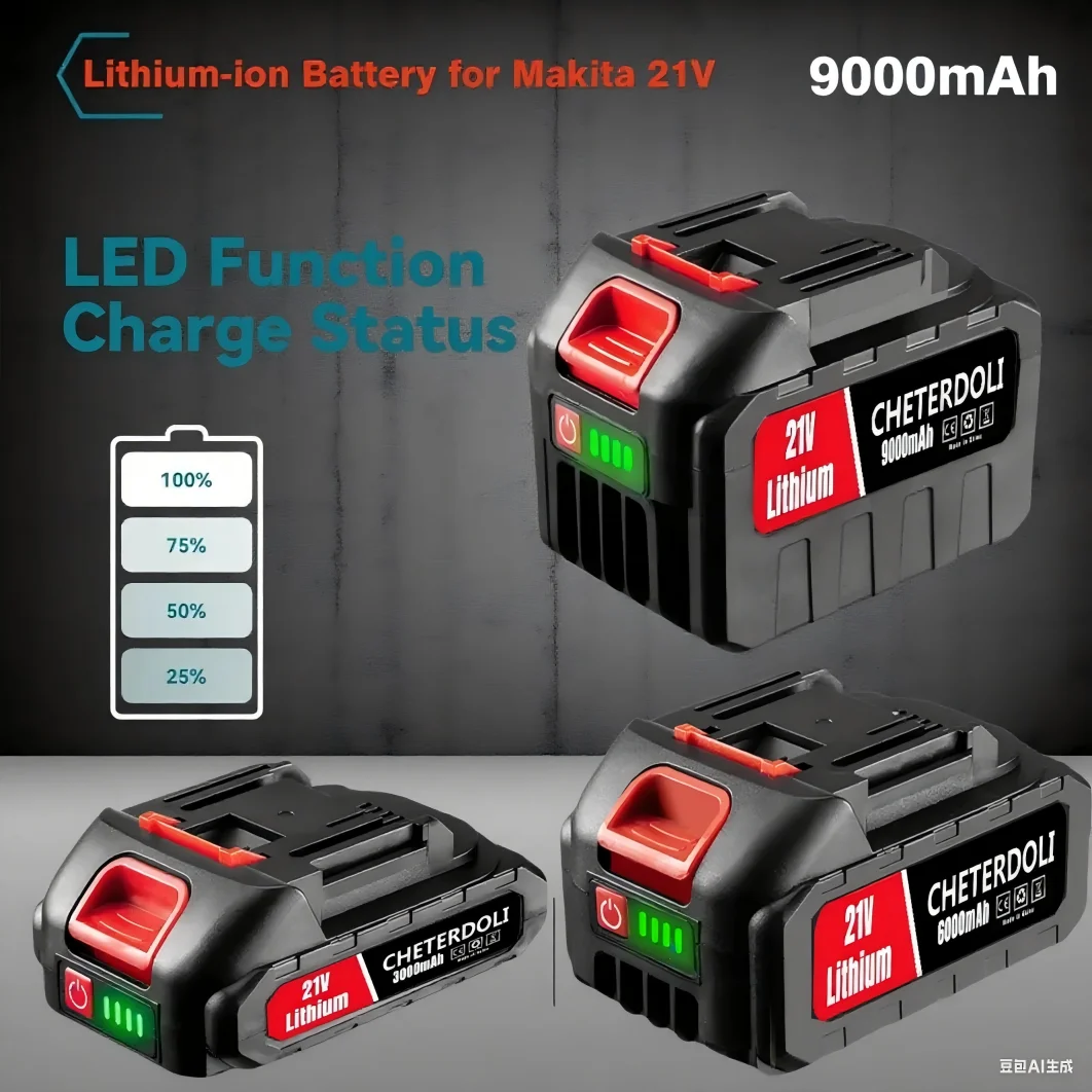 Safety Certified 21V 9.0Ah Li-ion Battery (5S3P 18650) – Fast Charging for Makita 18V Cordless Electric Drills