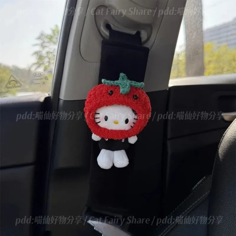 Kawaii Sanrio Hello Kitty Cross Dressing Leuke Kat Autogordel Schouderbeschermer Anti Hals Auto-interieur Decoratie Cadeau Speelgoed