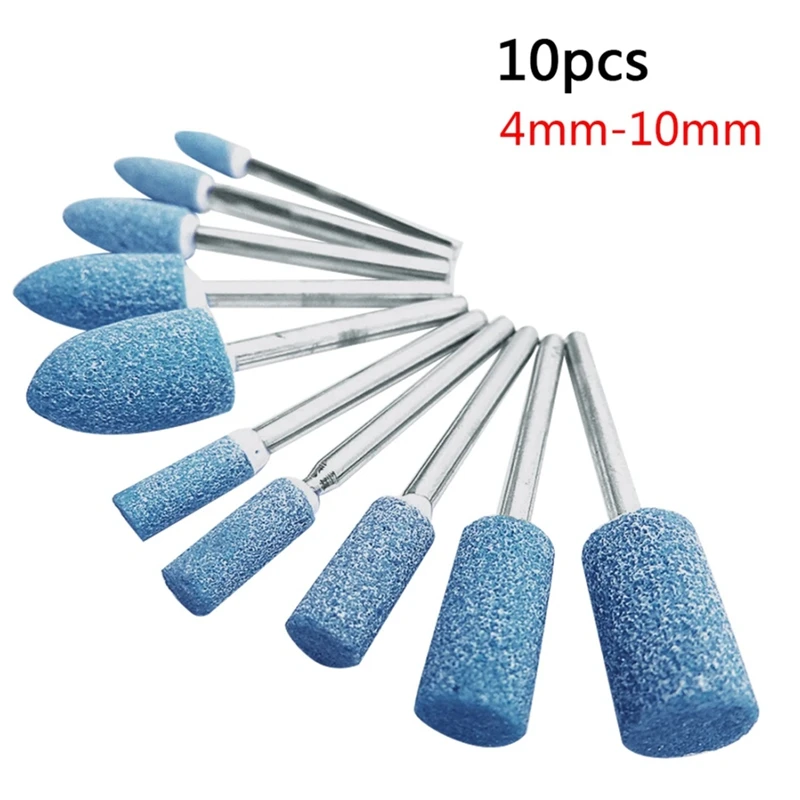 HW 10 pezzi testa per lucidatura testa ruota abrasiva montata per utensile elettrico rotante Dremel pietra abrasiva elettrica accessori Dremel