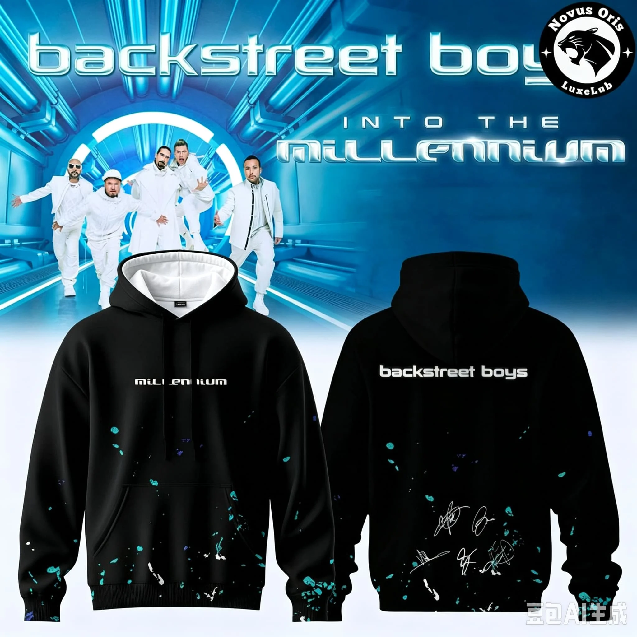 Backstreet Boys Into The Millennium Tour Hoodie Unisex  Hooded Jacket Casual Streetwear Fan Gift Sweatshirt Family Matching
