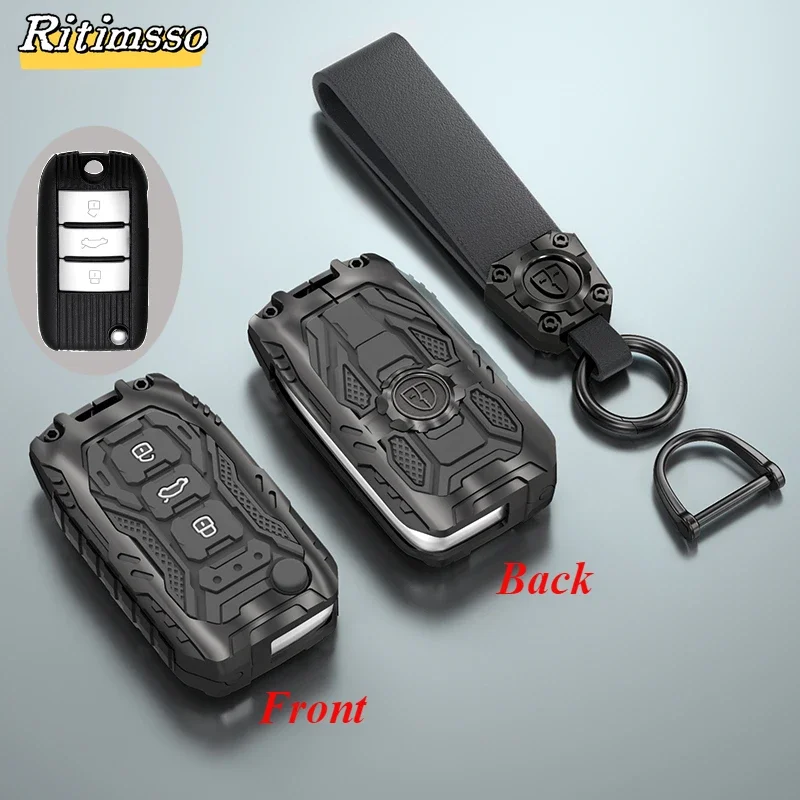 Metal Shell Fob Holder For Roewe RX5 MG3 MG5 MG6 MG7 MG ZS GT GS 350 360 750 Keyless Car Flip Key Case Cover Bag Accessories