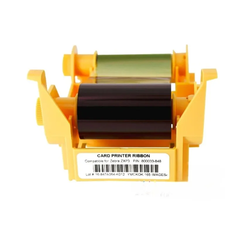 Compatible 800033-848 YMCKOK Color Ribbon 165 Prints For Zebra ZXP3 ID Card Printer