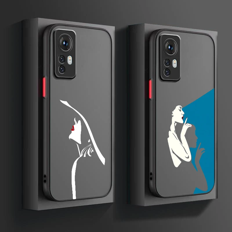 

Fashion High Heels Women Frosted Translucent For Xiaomi Mi 13 12 12T 11T 11 11i 10T 10 9T Pro Lite Ultra 5G Matte Phone Case