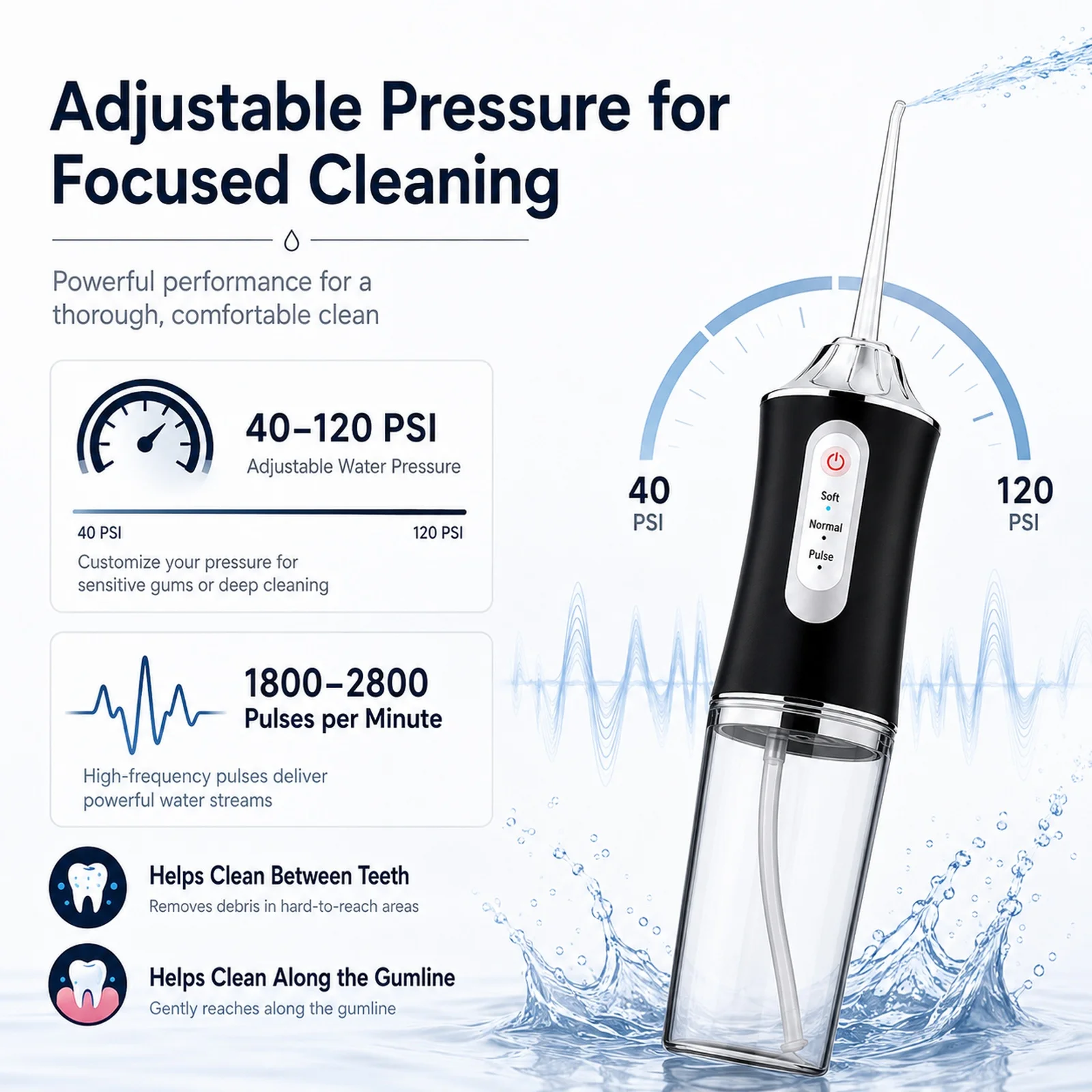 Pro Dental Oral Irrigator Flosser Removal Cleaning Wireless Brush Ipx7 Store Water Floss Irigator Waterpick For Tooth Mouth