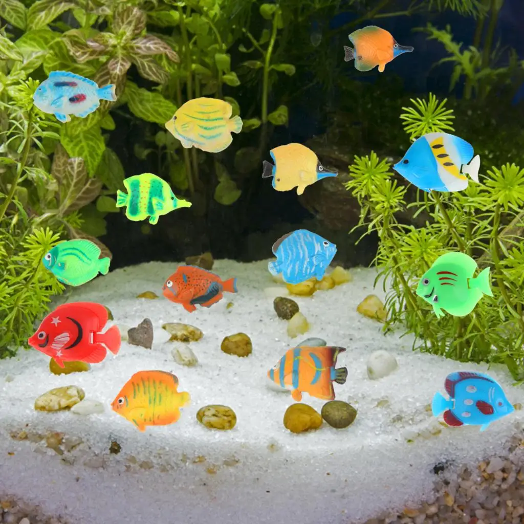 Figuras de peces tropicales de 20 piezas, juego con peces de plástico, juguete de baño para bebés