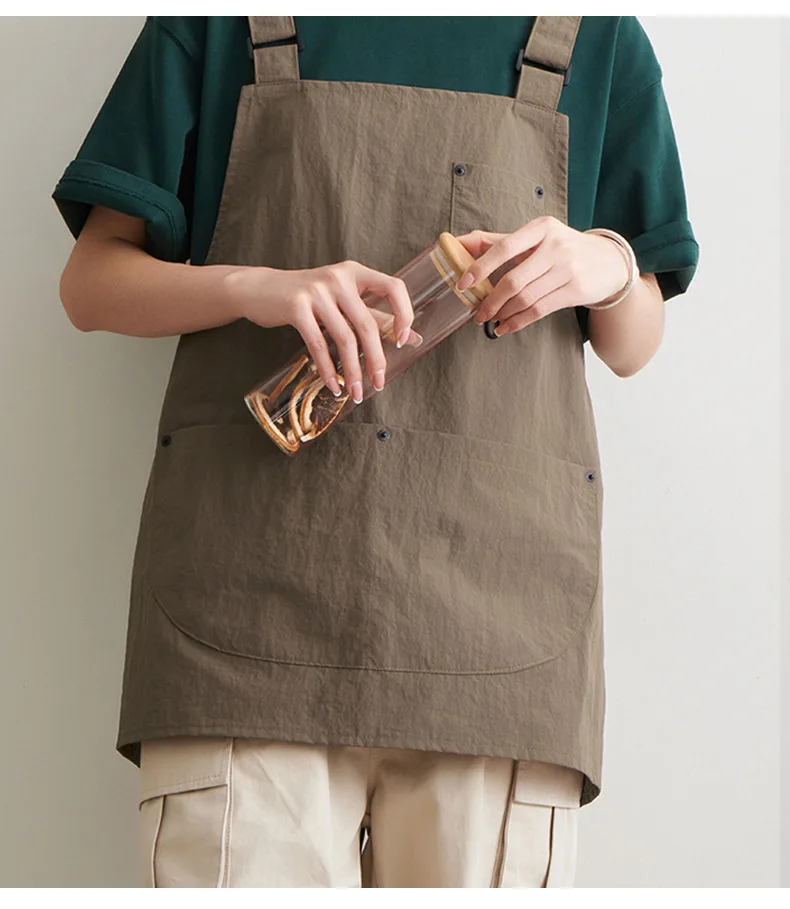 New Detachable Waterproof Waiter Apron for Kitchen Catering Cafe Oilproof Men Women Work Vest Apron Nail Beauty Barista Pinafore view 5